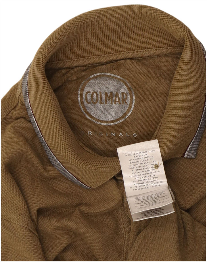 Colmar Mens Graphic Polo Shirt Medium Khaki Cotton