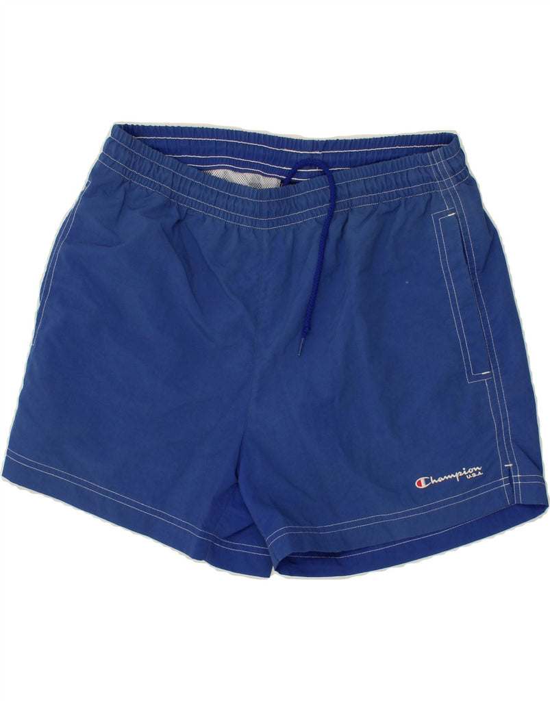 CHAMPION Mens Sport Shorts Medium Blue Polyester | Vintage Champion | Thrift | Second-Hand Champion | Used Clothing | Messina Hembry 