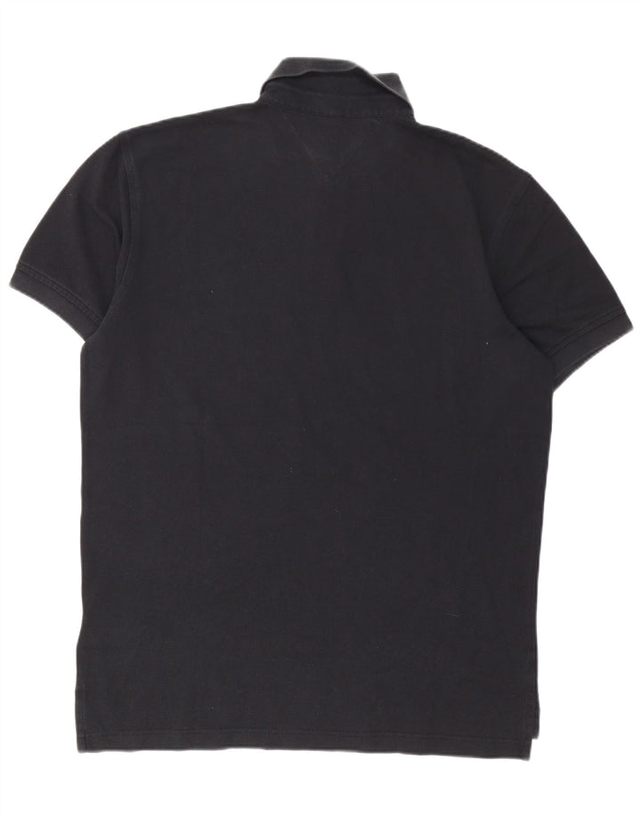 Tommy Hilfiger Mens Polo Shirt Large Black Cotton