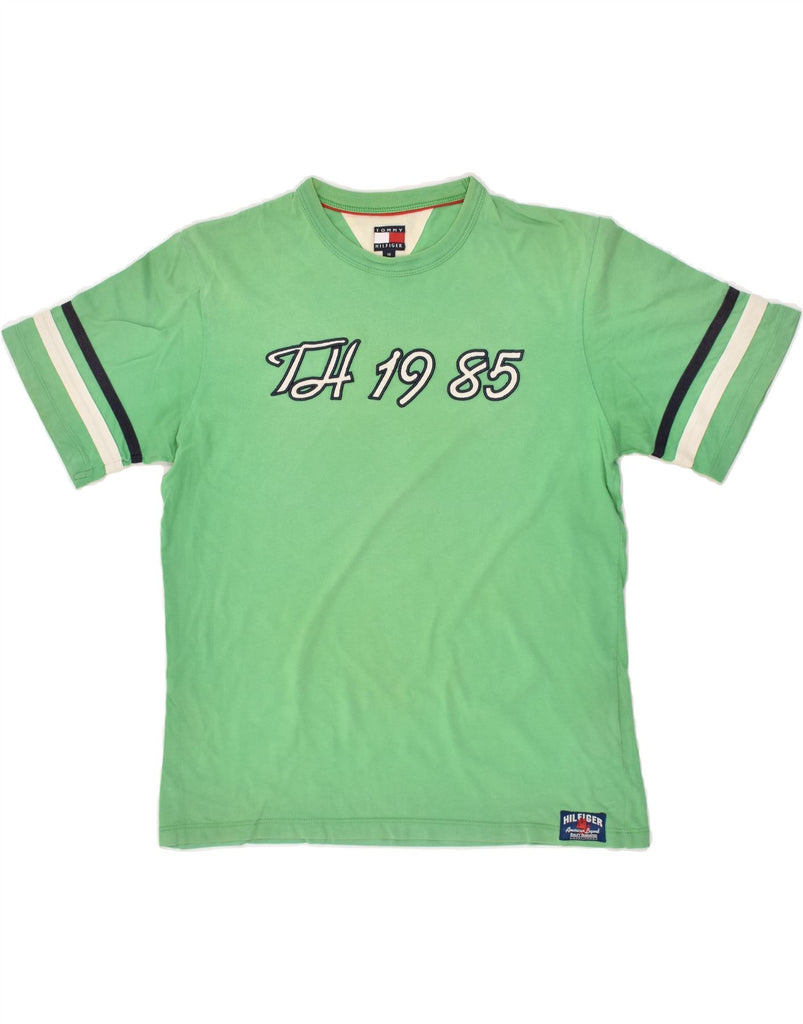 TOMMY HILFIGER Boys Graphic T-Shirt Top 13-14 Years Large  Green Cotton | Vintage Tommy Hilfiger | Thrift | Second-Hand Tommy Hilfiger | Used Clothing | Messina Hembry 