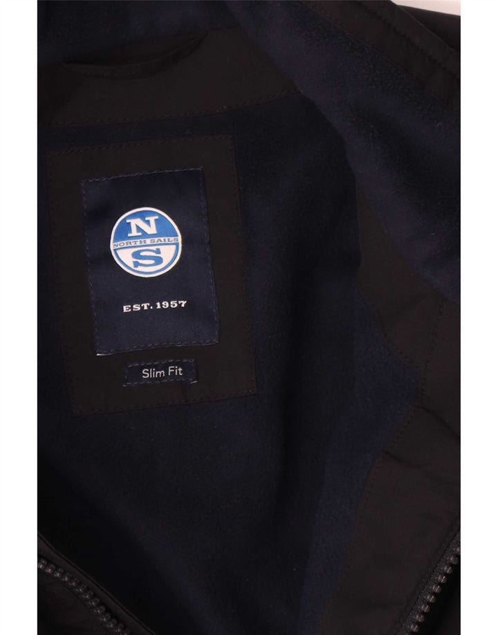 North Sails Mens Slim Fit Bomber Jacket UK 38 Medium Navy Blue Polyamide