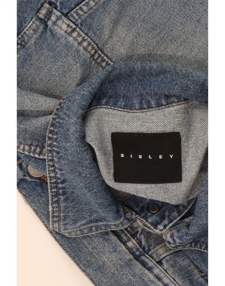 Sisley Mens Denim Jacket UK 36 Small Blue Cotton