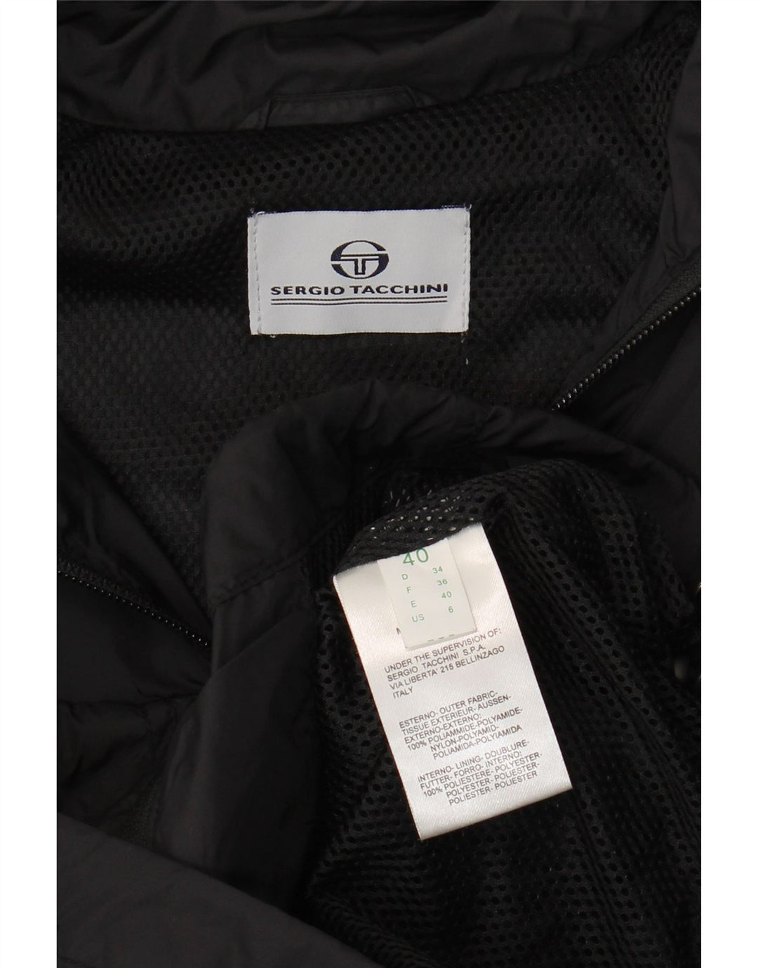Sergio Tacchini Womens Rain Jacket IT 40 Small Black Polyamide