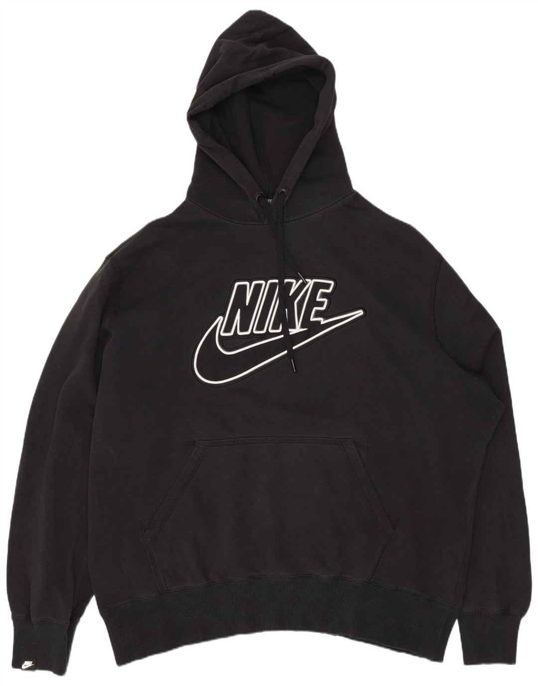 NIKE Womens Graphic Oversized Hoodie Jumper UK 18 XL Black Cotton