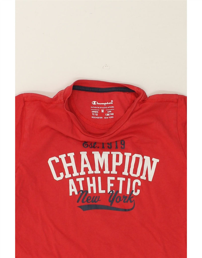 CHAMPION Boys Graphic T-Shirt Top 9-10 Years Medium Red | Vintage Champion | Thrift | Second-Hand Champion | Used Clothing | Messina Hembry 