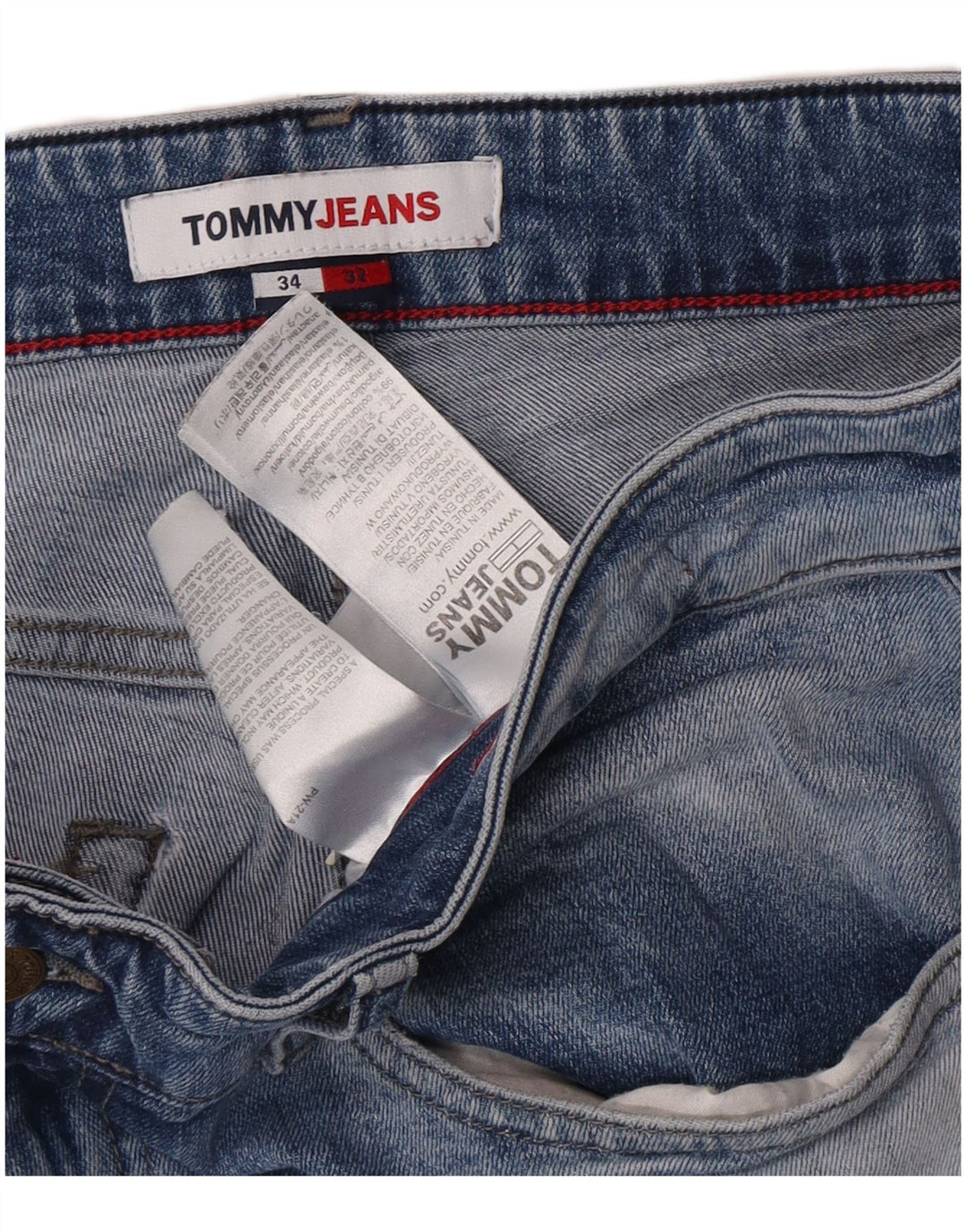 Tommy Hilfiger Mens Slim Jeans W34 L32 Blue Cotton