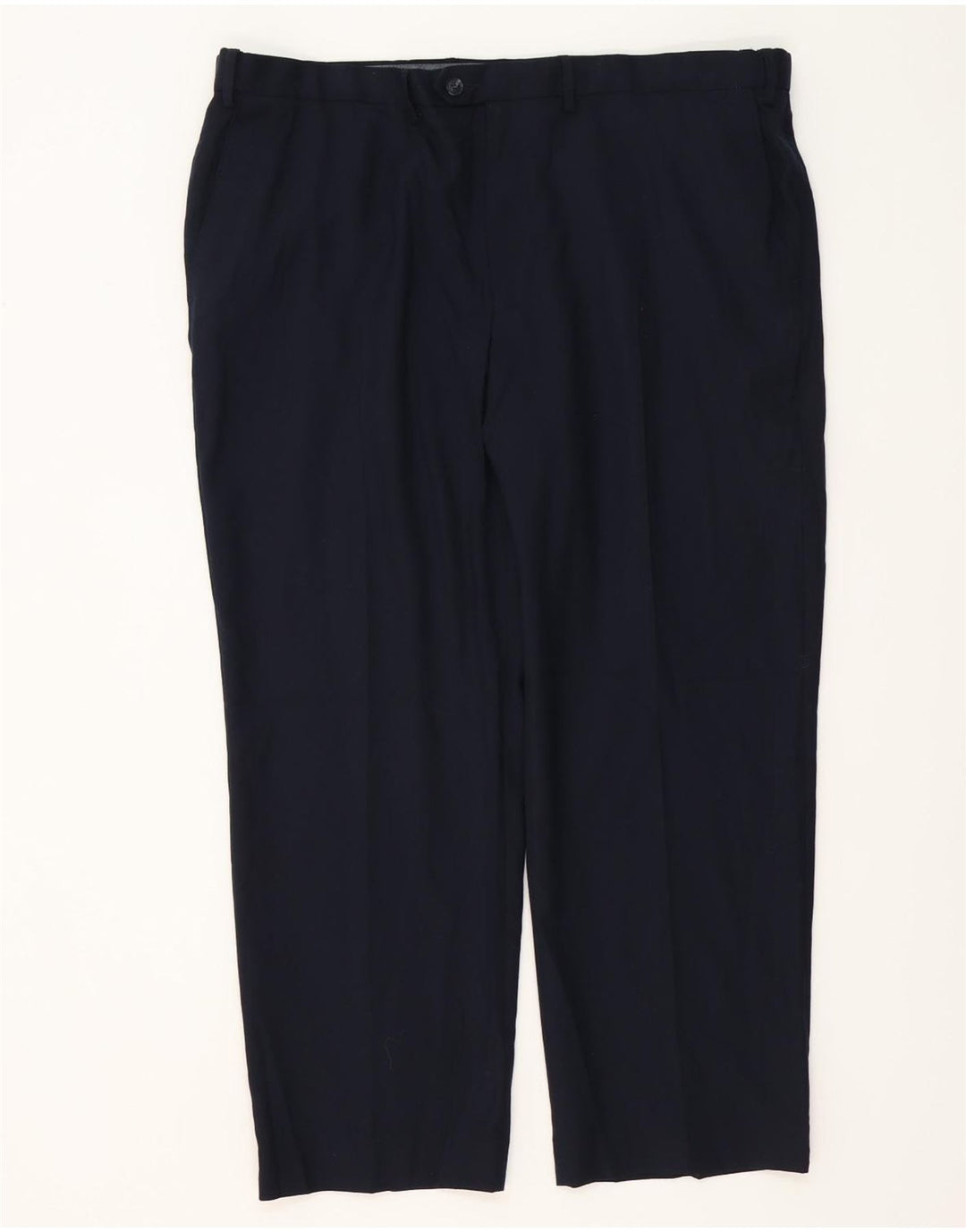 MARKS & SPENCER Mens Regular Fit Suit Trousers W42 L29 Navy Blue Wool