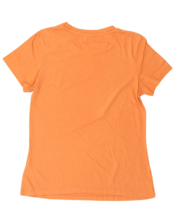 Calvin Klein Jeans Womens Slim Fit T-Shirt Top UK 16 Large Orange Cotton