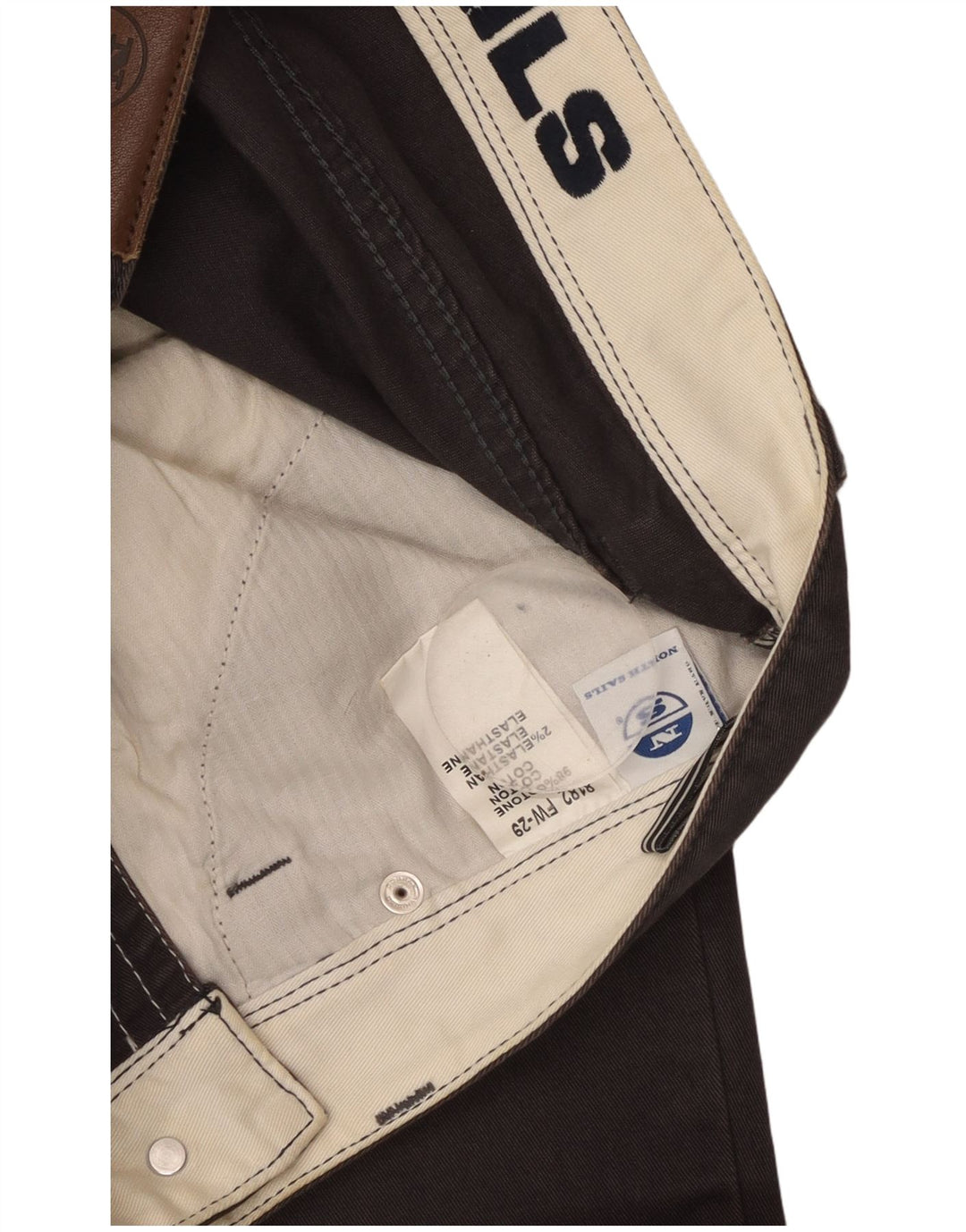 NORTH SAILS Mens Straight Casual Trousers W32 L34 Grey Cotton