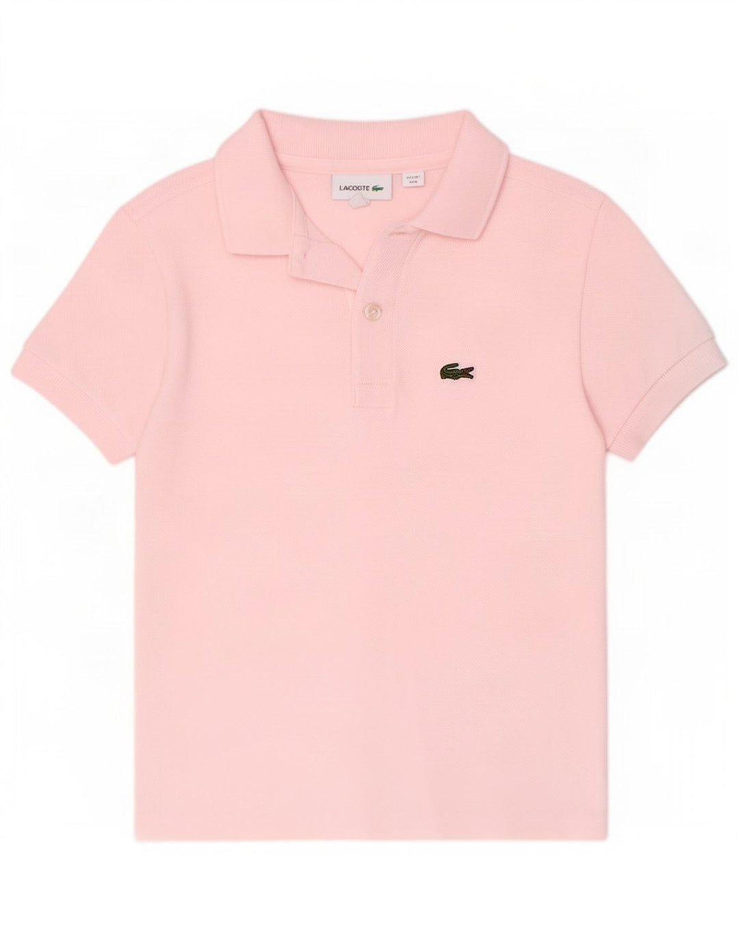 Lacoste Boys Polo Shirt 7-8 Years Pink Cotton