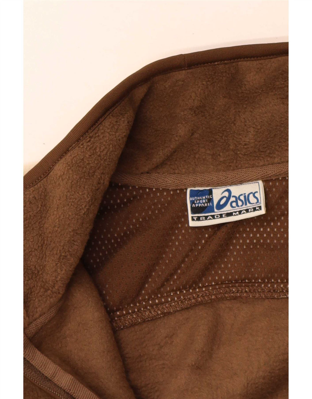 Asics Mens Fleece Jacket UK 36 Small Brown Colourblock
