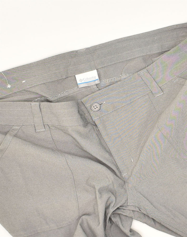 COLUMBIA Womens Slim Casual Trousers UK 16 Large W40 L30 Grey Cotton | Vintage Columbia | Thrift | Second-Hand Columbia | Used Clothing | Messina Hembry 