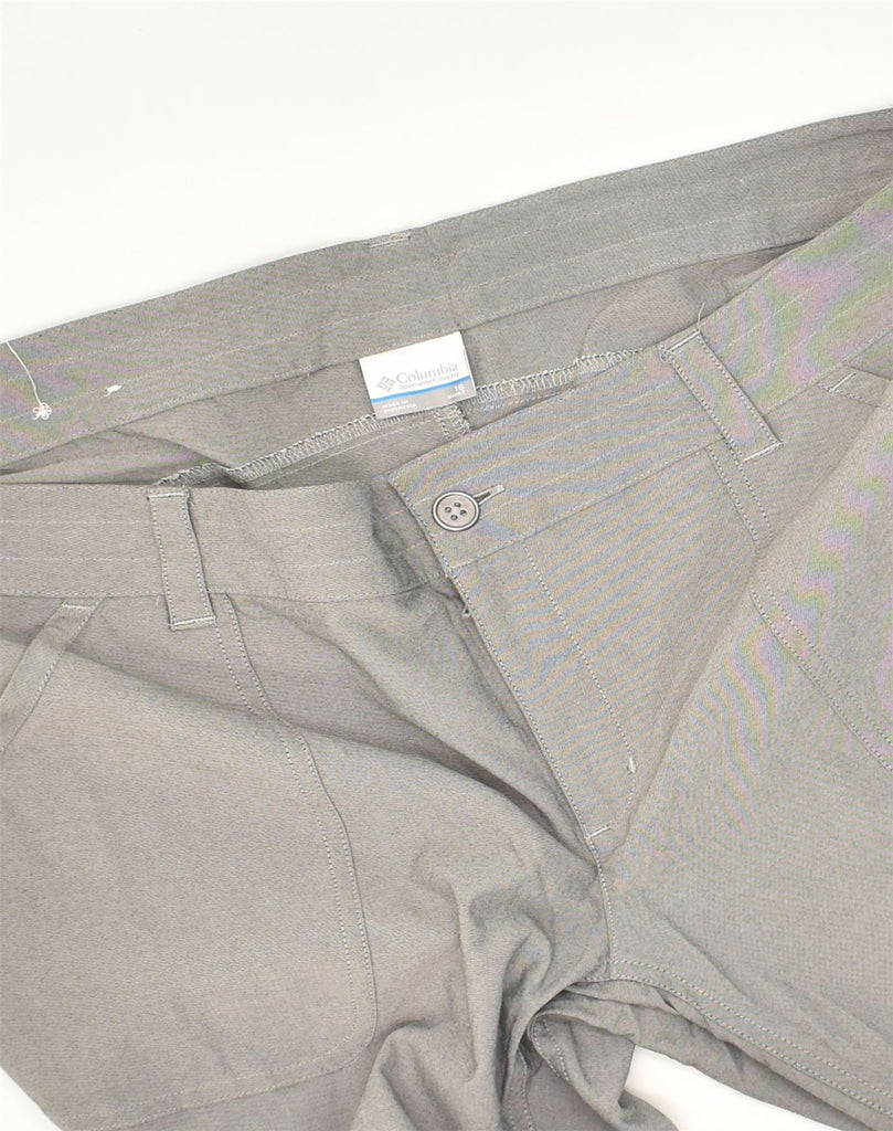 COLUMBIA Womens Slim Casual Trousers UK 16 Large W40 L30 Grey Cotton | Vintage Columbia | Thrift | Second-Hand Columbia | Used Clothing | Messina Hembry 