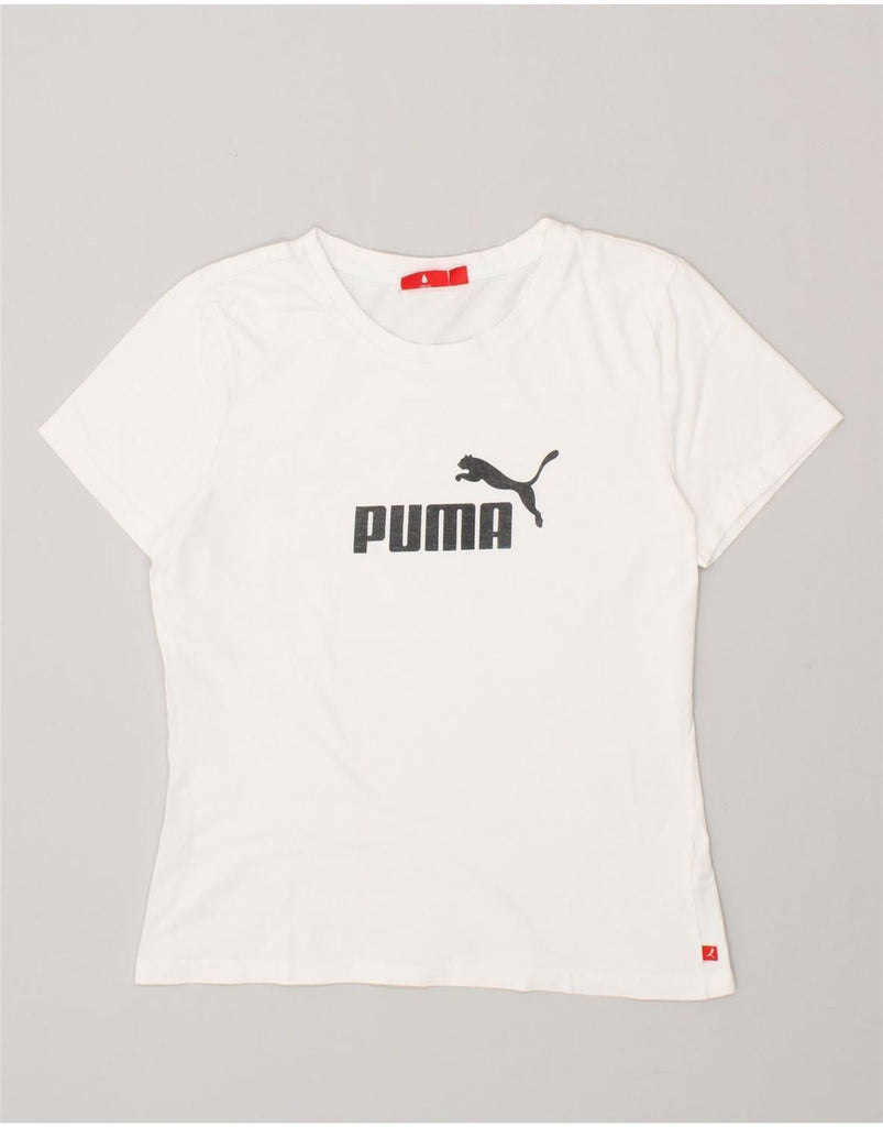 PUMA Womens Graphic T-Shirt Top UK 16 Large White Cotton Vintage Puma and Second-Hand Puma from Messina Hembry 