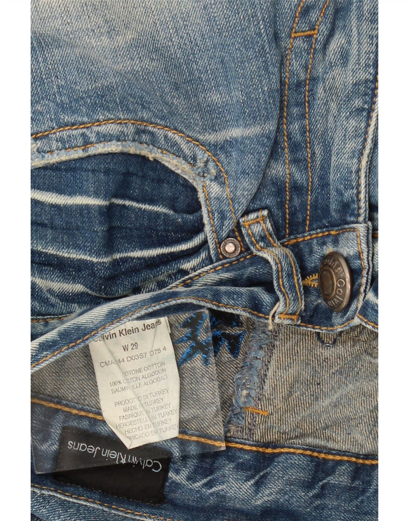 CALVIN KLEIN Womens Straight Jeans W29 L34 Blue Paisley Cotton Vintage Calvin Klein and Second-Hand Calvin Klein from Messina Hembry 