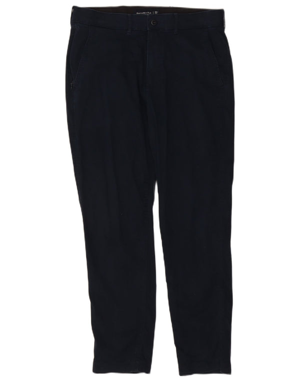 Abercrombie & Fitch Mens Skinny Chino Trousers W33 L28 Navy Blue Cotton
