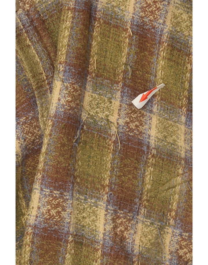 Trussardi Mens Flannel Shirt Large Green Check