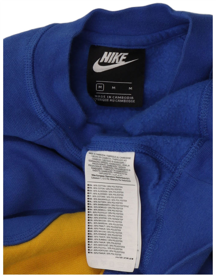 Nike Womens Graphic Crop Sweatshirt Jumper UK 14 Medium Blue Cotton