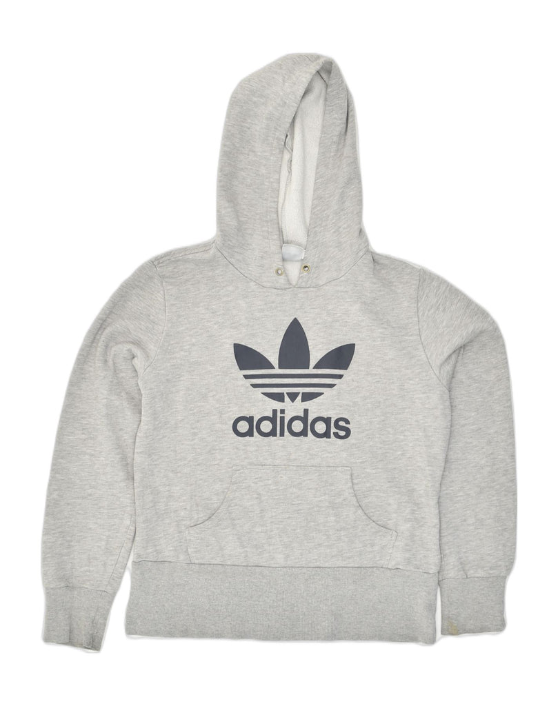 ADIDAS Womens Graphic Hoodie Jumper Small Grey Cotton | Vintage Adidas | Thrift | Second-Hand Adidas | Used Clothing | Messina Hembry 