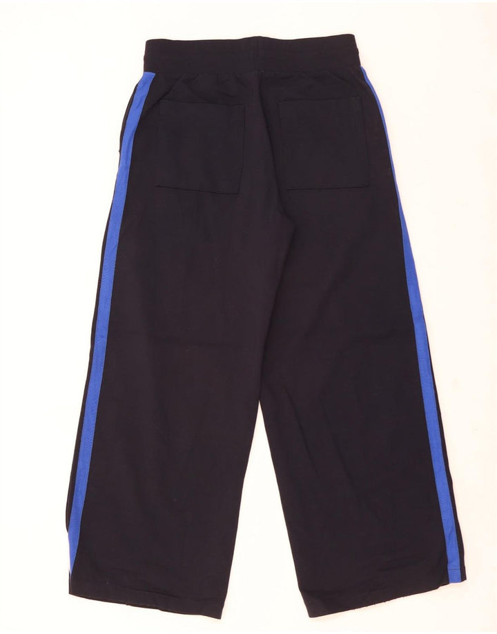Marks & Spencer Womens Tracksuit Trousers UK 10 Small Navy Blue Colourblock