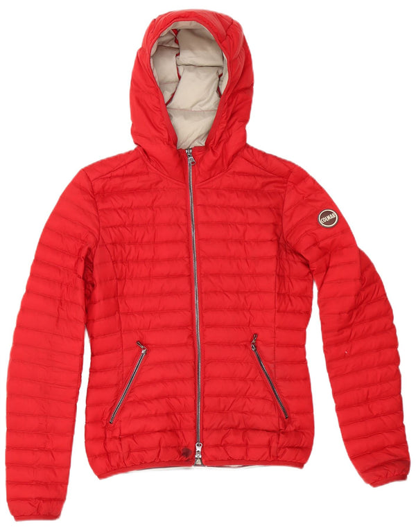 Colmar Womens Hooded Padded Jacket IT 38 2XS Red Polyester