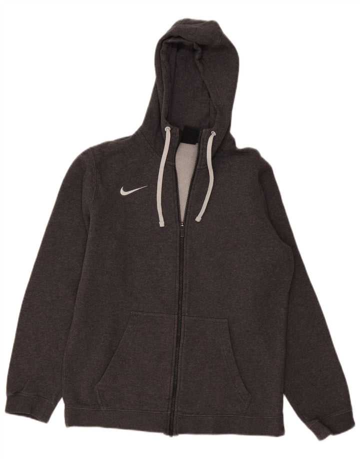 Nike Mens Zip Hoodie Sweater Medium Grey Cotton