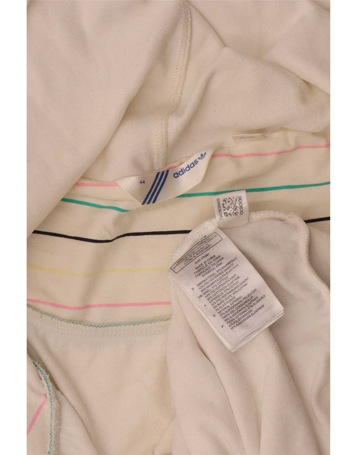 Adidas Womens Zip Hoodie Sweater IT 44 Medium White Cotton