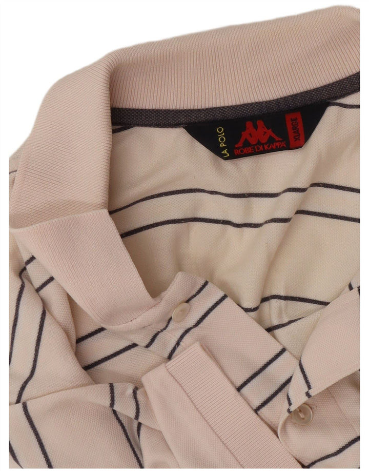 Kappa Mens Polo Shirt Large Pink Striped