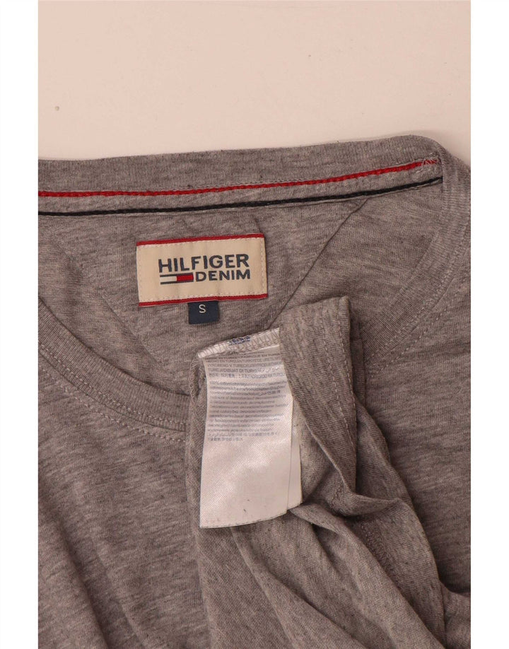 Tommy Hilfiger Mens Top Long Sleeve Small Grey Flecked Cotton
