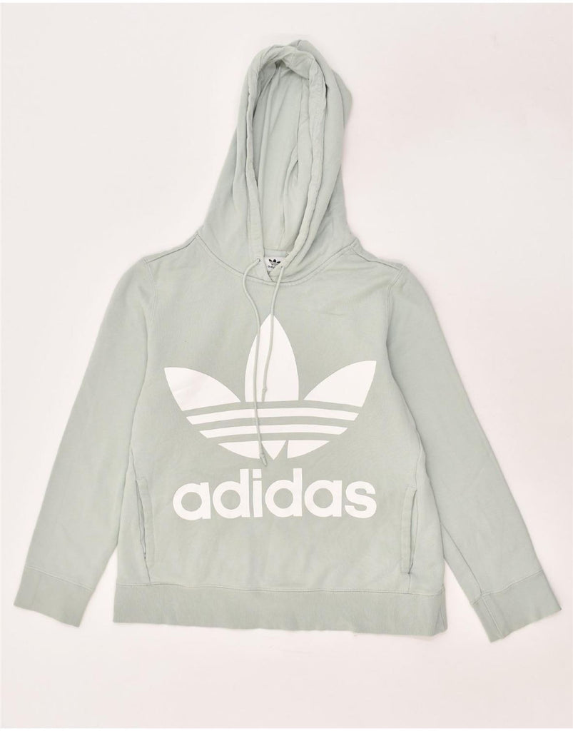 ADIDAS Womens Graphic Hoodie Jumper UK 8 Small Grey Cotton | Vintage Adidas | Thrift | Second-Hand Adidas | Used Clothing | Messina Hembry 