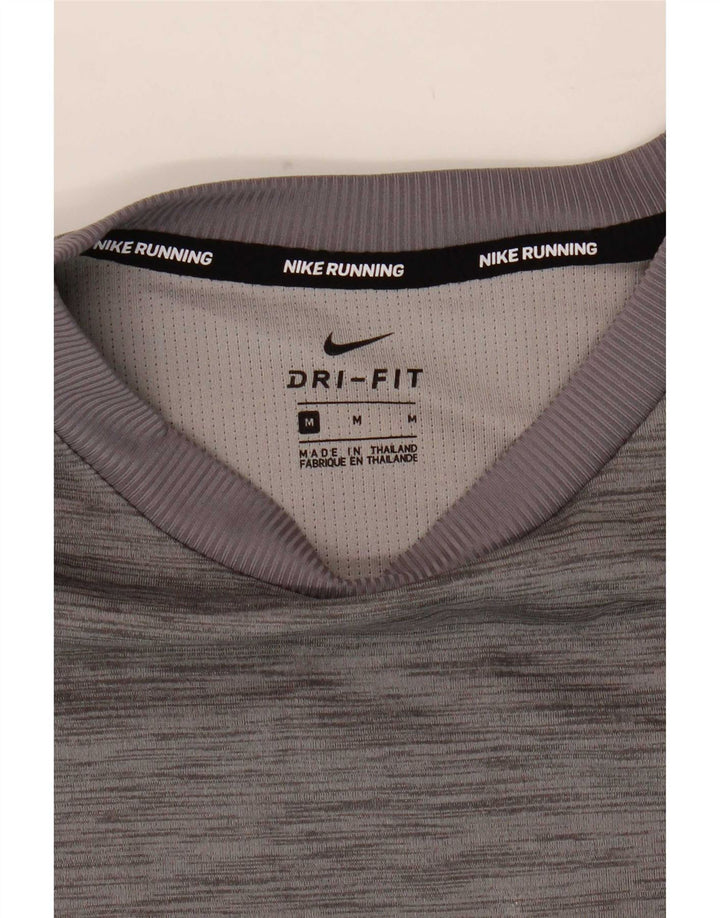 Nike Mens Dri Fit Top Long Sleeve Medium Grey Flecked