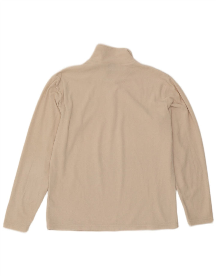 Asics Womens Zip Neck Fleece Jumper UK 16 Large Off White Polyester