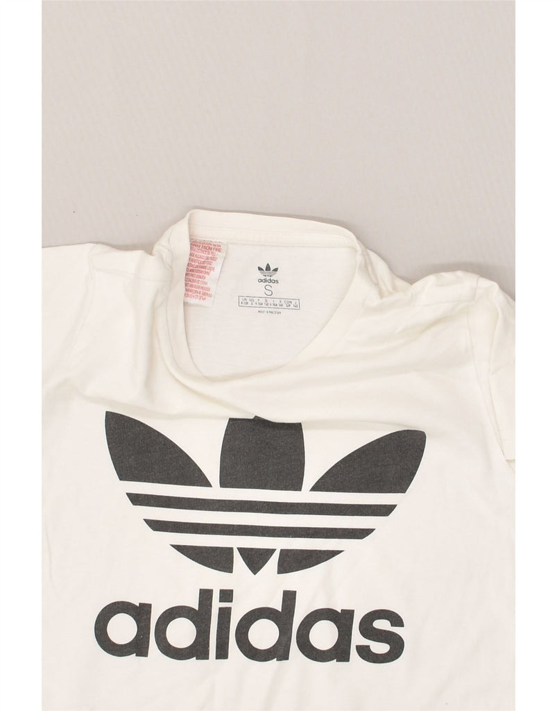 ADIDAS Boys Graphic T-Shirt Top 9-10 Years Small White Cotton | Vintage Adidas | Thrift | Second-Hand Adidas | Used Clothing | Messina Hembry 