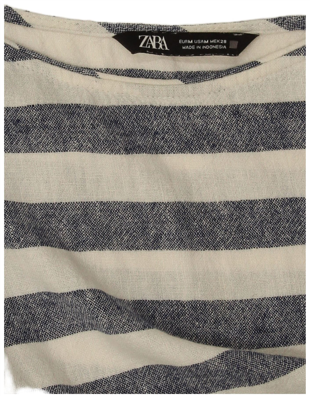 Zara Womens Oversized T-Shirt Top UK 14 Medium Blue Striped Nautical