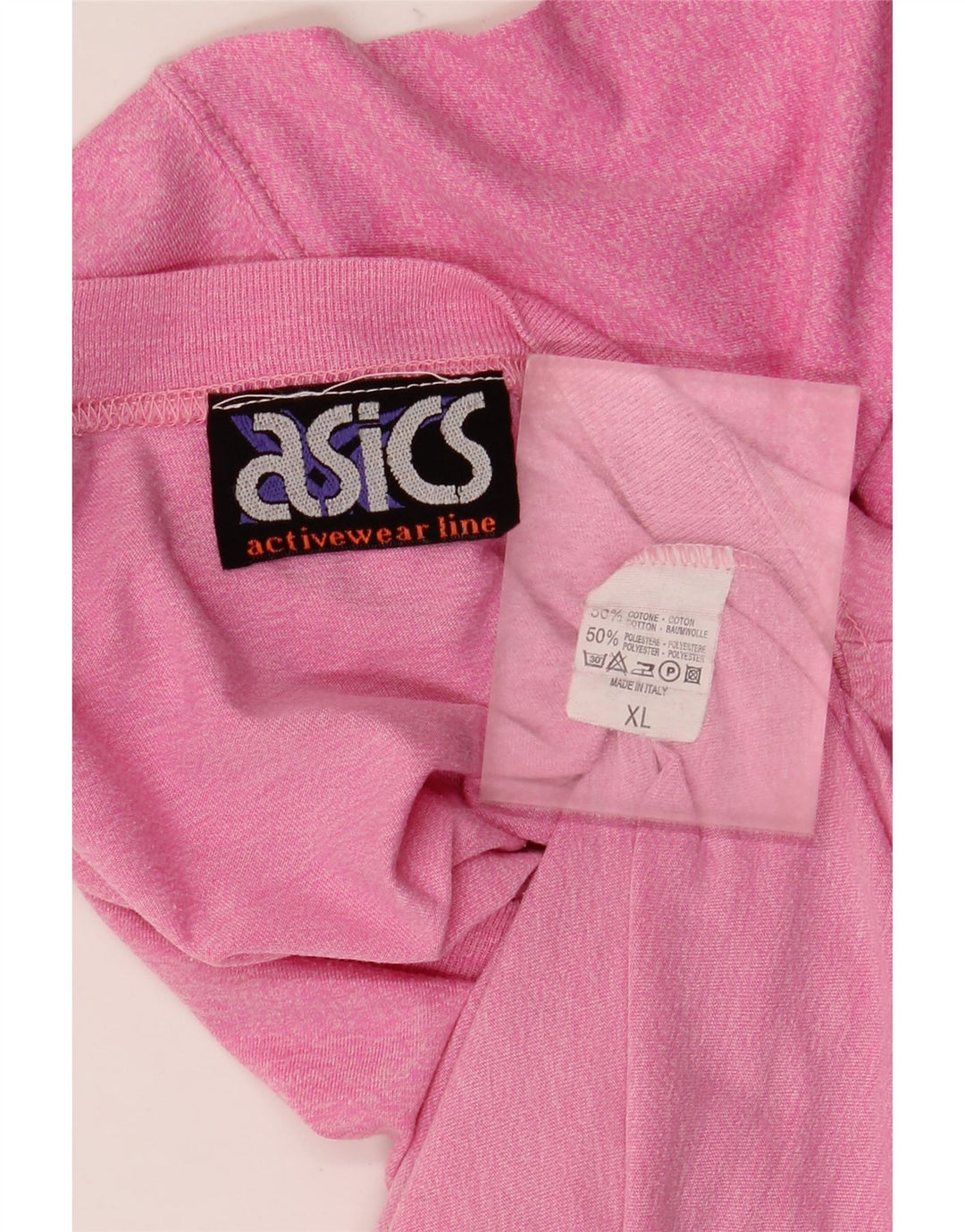 Asics Mens Graphic T-Shirt Top XL Pink Cotton