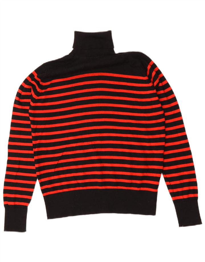 Marks & Spencer Womens Roll Neck Jumper Sweater UK 12 Medium Black Striped