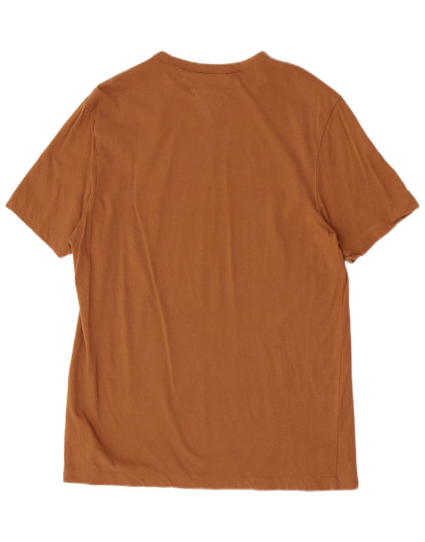 Tommy Hilfiger Mens Short Sleeve Regular Fit T-Shirt Top Small Brown Cotton