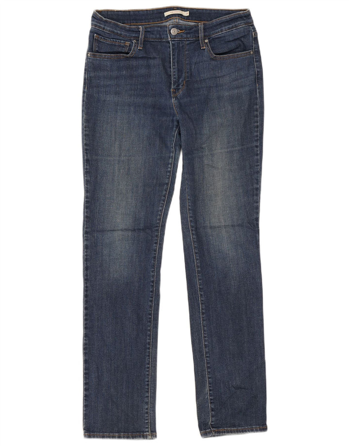 Levi's Womens 714 Straight Jeans W31 L32 Blue Cotton