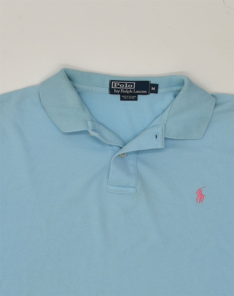 POLO RALPH LAUREN Mens Polo Shirt Medium Blue Cotton | Vintage Polo Ralph Lauren | Thrift | Second-Hand Polo Ralph Lauren | Used Clothing | Messina Hembry 