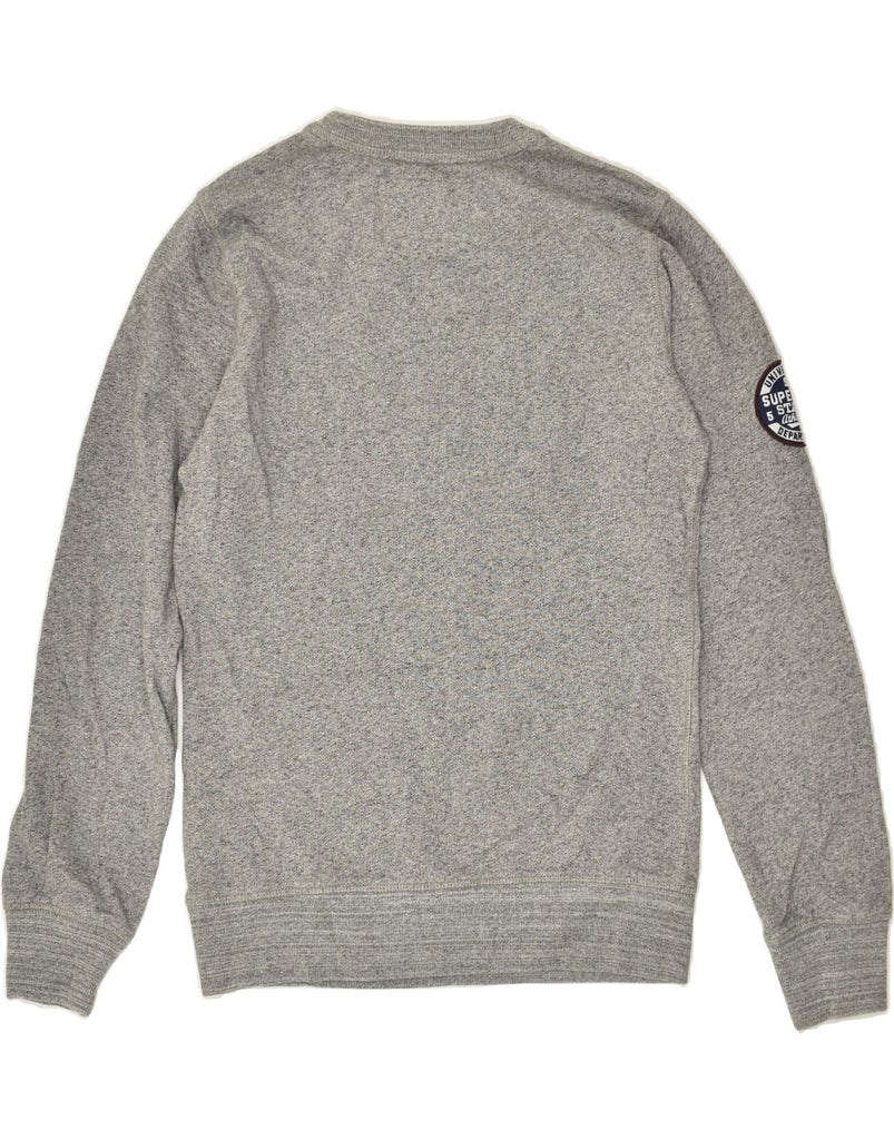 SUPERDRY Mens Graphic Sweatshirt Jumper Small Grey Flecked Cotton | Vintage Superdry | Thrift | Second-Hand Superdry | Used Clothing | Messina Hembry 