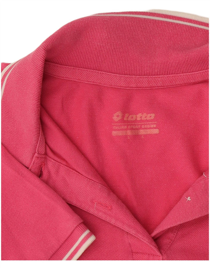 Lotto Womens Polo Shirt UK 14 Large Pink