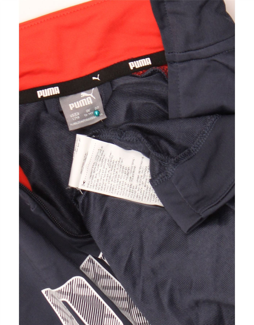 Puma Boys Graphic Tracksuit Top Jacket 13-14 Years Navy Blue Colourblock