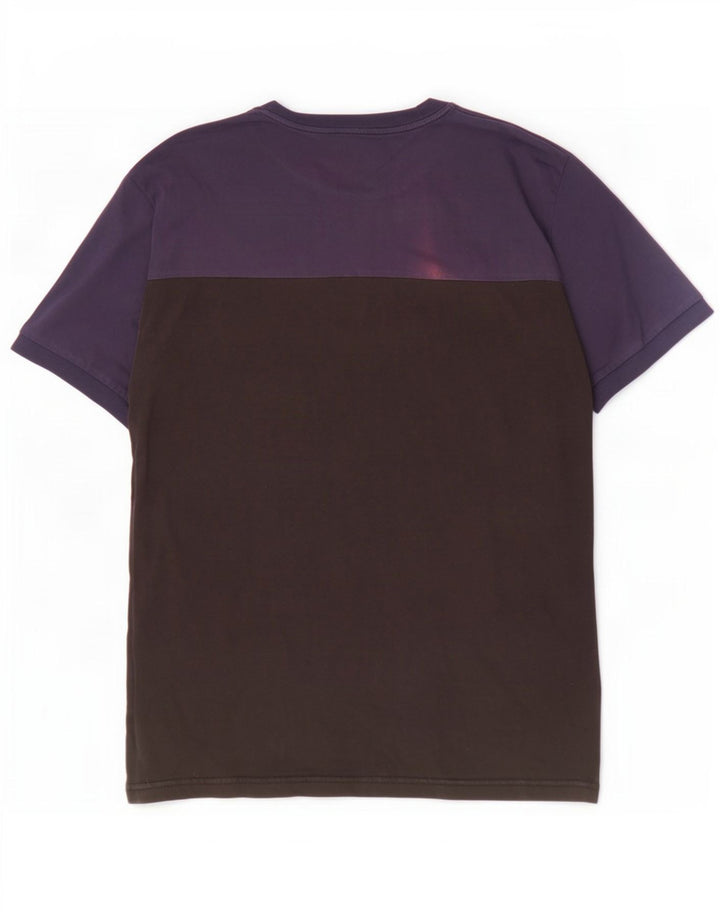 Fred Perry Mens Graphic T-Shirt Top Medium Black Colourblock Cotton