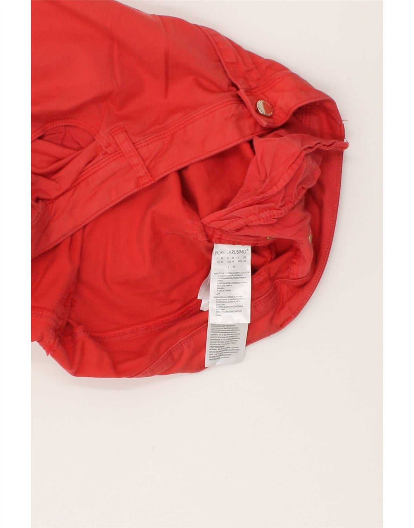 FIORELLA RUBINO Womens Casual Shorts UK 20 2XL W40 Red Cotton
