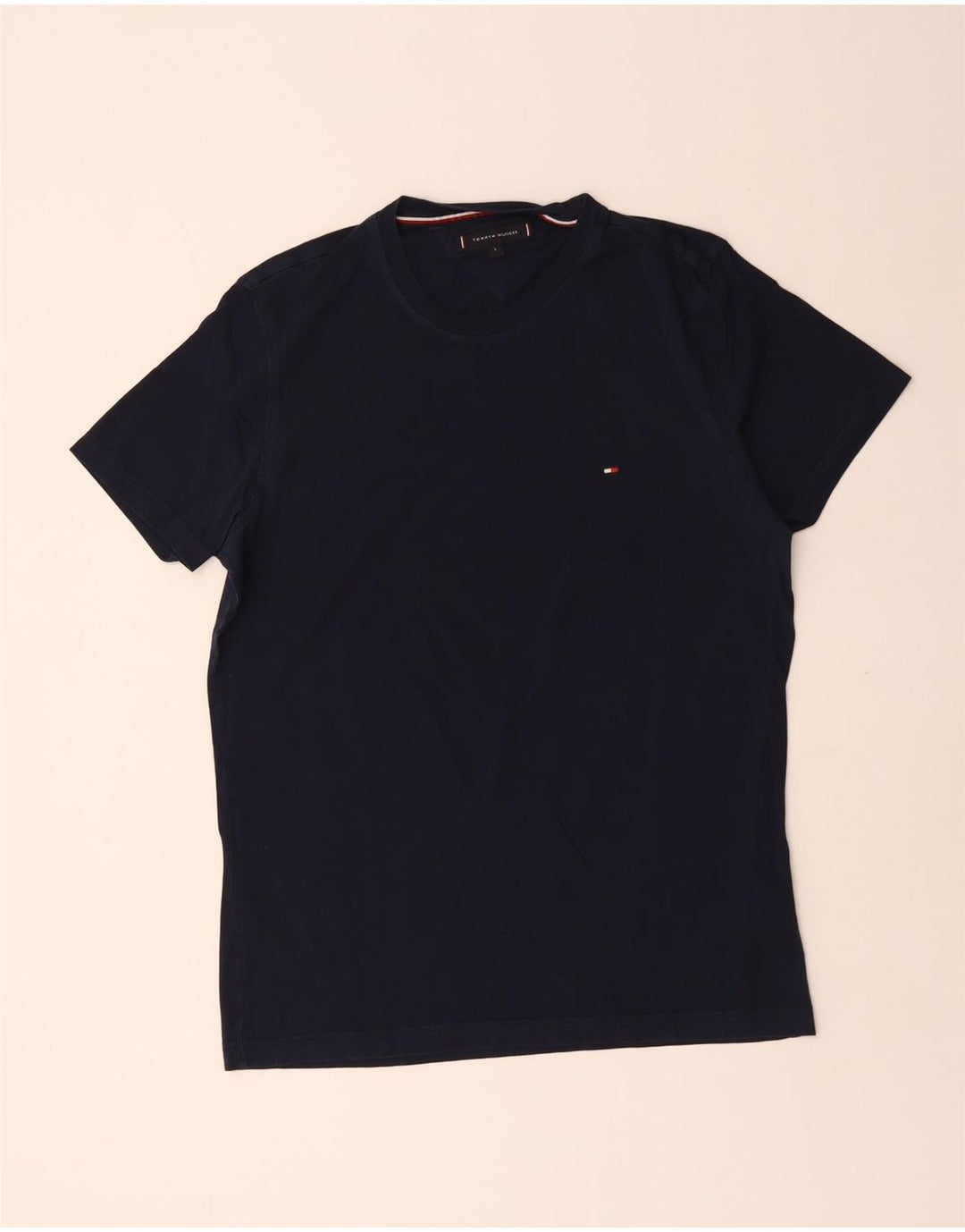 Tommy Hilfiger Mens T-Shirt Top Large Navy Blue Cotton
