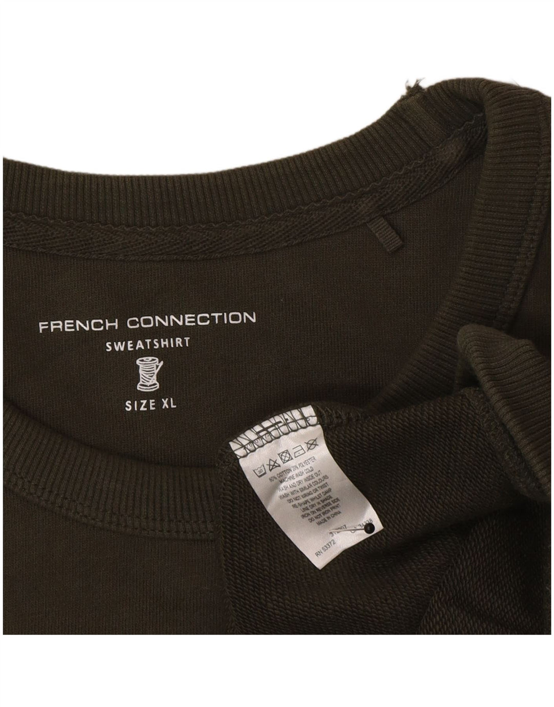 French Connection Mens Sweatshirt Jumper XL Khaki Cotton