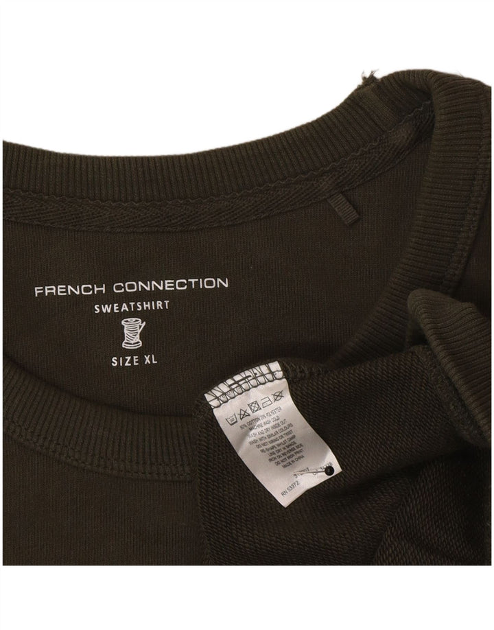 French Connection Mens Sweatshirt Jumper XL Khaki Cotton