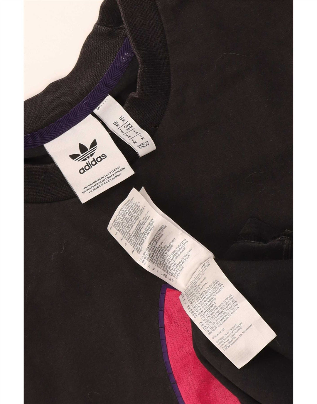 Adidas Mens Graphic T-Shirt Top Medium Black Cotton