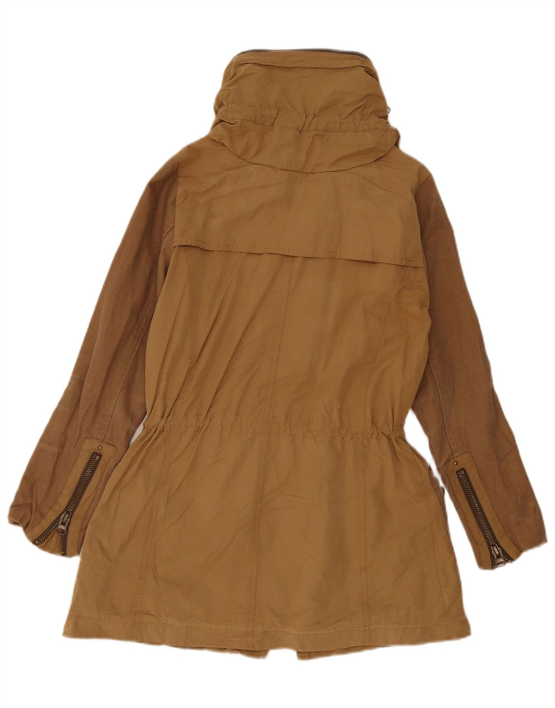 Zara Womens Oversized Parka Jacket UK 6 XS Beige