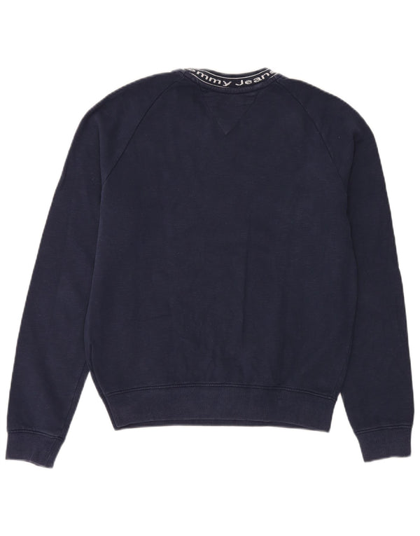 Tommy Hilfiger Womens Graphic Sweatshirt Jumper UK 16 Large Navy Blue